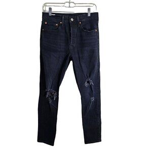 Levi's 501S Unisex Black Button Fly High Rise Premium Denim Size 27X30